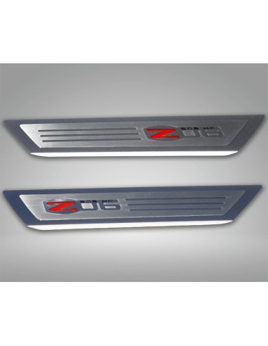 2006-2013 Corvette Z06 - Outer Door Sills Z06 Logo Inlay 2Pc - Stainless Steel Les êtres humains sont 