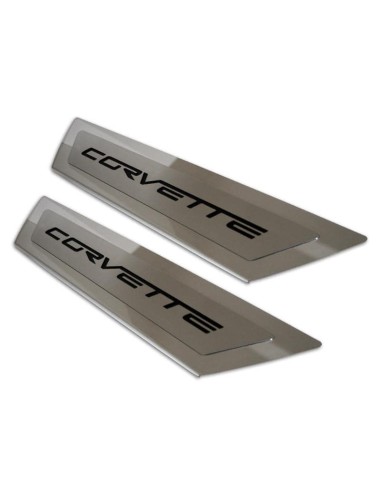 2005-2013 C6 Corvette - Outer Door Sills 'CORVETTE' Inlay 2Pc - Polished Stainless & Carbon Fiber ouvre sa boutique