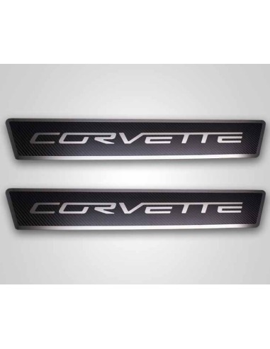 2005-2013 C6 Corvette - Outer Door Sills CORVETTE Style Carbon Fiber en stock