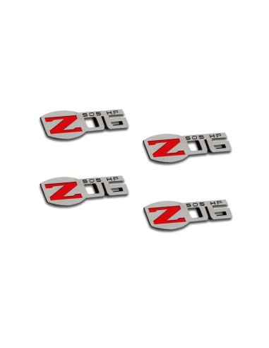 2005-2013 C6 Corvette - Z06 505HP Badges 4Pc - Polished Stainless Steel de votre