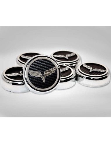 2005-2013 C6 Corvette - Crossed Flag Fluid Cap Covers 6Pc Manual Transmission Venez découvrir notre 