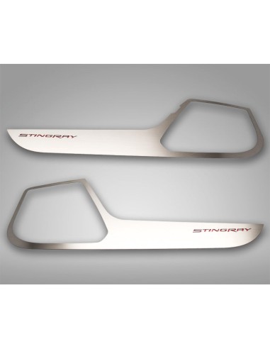 2014-2019 C7 Corvette Stingray - Door Guards w/STINGRAY Lettering 2Pc - Brushed Stainless Venez acheter