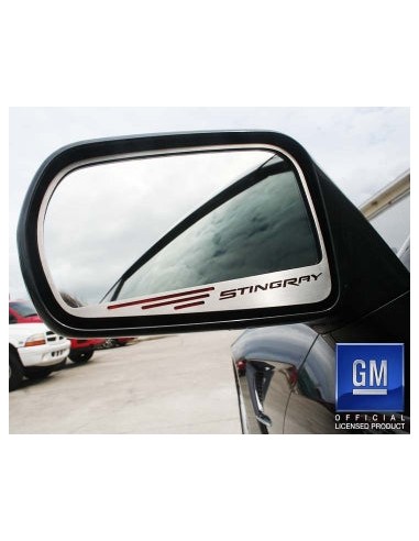 2014-2019 C7 Corvette - Side View Mirror Trim w/Etched STINGRAY w/Color Slots 2Pc - Brushed, Choose Color vous aussi creer 