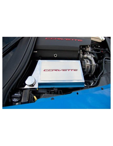 2014-2019 Corvette Z06/Z51/C7 - Fuse Box Cover w/Corvette Lettering - Stainless Steel est présent 