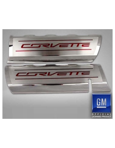 2014-2019 C7/Z51 Corvette - CORVETTE Style Fuel Rail Covers Factory Overlay 2Pc - Stainless Steel la chaussure