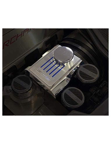 Master Cylinder Cover Manual Polished Stainless w/Brushed Ribbed Top Plate Z06 Font Style Black Carbon Fiber destockage