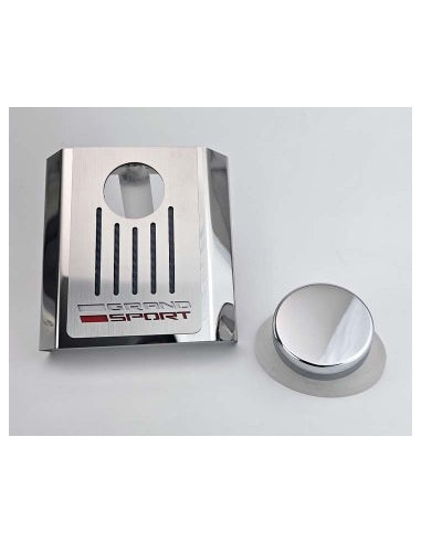 Master Cylinder Cover Automatic Polished Stainless w/Brushed Ribbed Top Plate Grand Sport Style en ligne