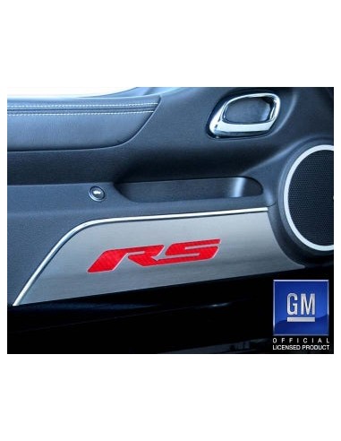 2010-2015 Camaro RS - Door Panel Kick Plates w/RS Inlay 2Pc - Brushed Stainless une grave pollution 