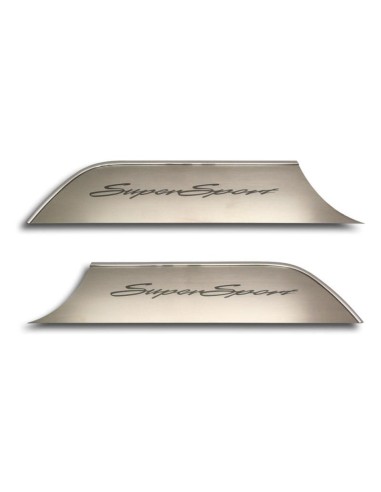 2010-2015 Camaro SS - Door Panel Kick Plates 'Super Sport' Script Style 2Pc - Brushed Stainless Steel Les magasins à Paris