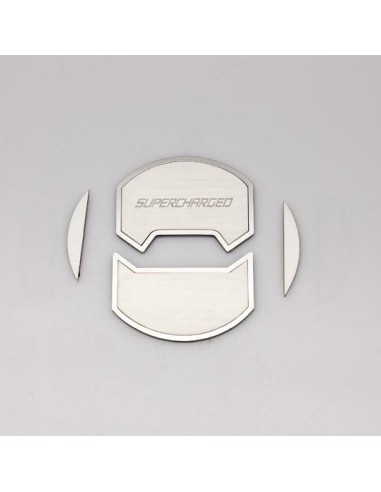 2010-2015 Camaro - Round A/C Vent Covers Etched SUPERCHARGED 8Pc | Brushed Stainless Steel pas cher