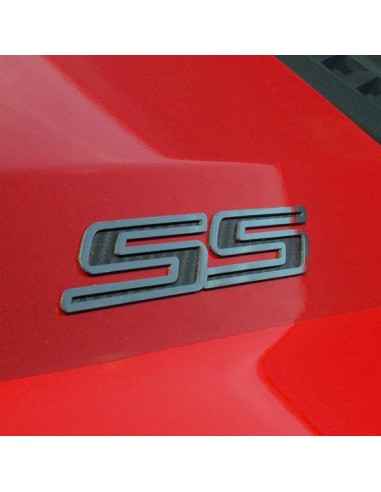 Camaro SS - 'SS' Emblems 2Pc - Polished Stainless Steel and Faux Carbon Fiber Vous souhaitez 