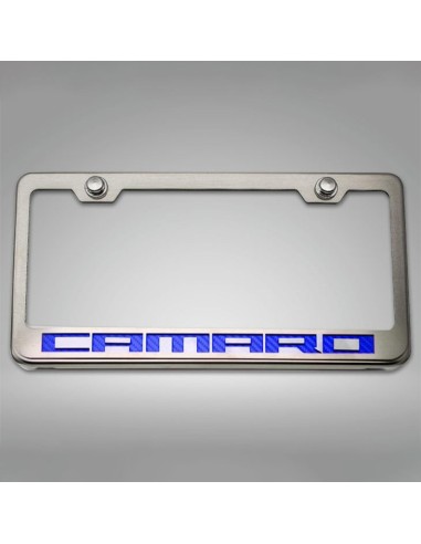 Camaro - License Plate Frame with CAMARO Lettering | Stainless Steel, Choose Vinyl or LED Color les ctes