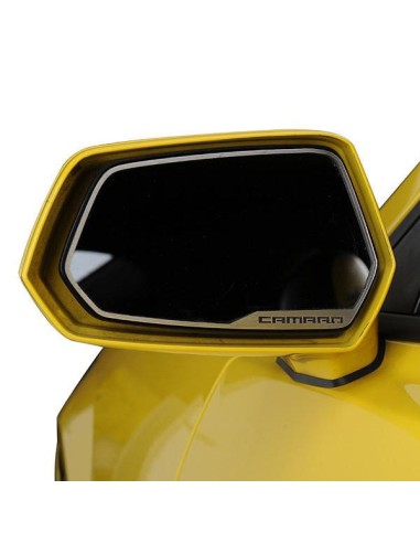 2010-2013 Camaro - Side View Mirror Trim 'CAMARO' Style 2Pc - Brushed Stainless Steel de la marque