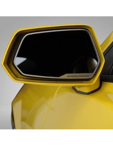 2010-2013 Camaro - Side View Mirror Trim SUPERCHARGED Style 2Pc - Brushed Stainless des créatures d'habitude