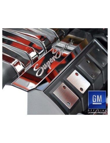 2010-2015 Camaro SS - Super Sport Fuel Rail Cover Trim 2Pc - Polished Stainless Steel w/Brushed Inlay français