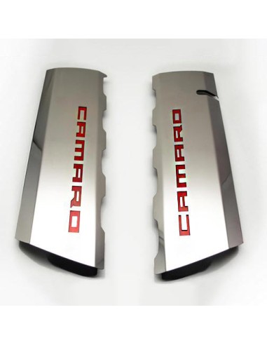 2016-2021 Camaro SS - Fuel Rail Cover Overlays with CAMARO Cutout 2Pc - Polished Stainless Steel Vous souhaitez 