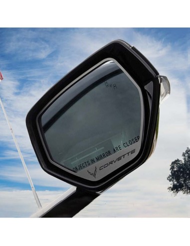 2020-2024 C8 Corvette - Etched CORVETTE Side Mirror Trim 2Pc - Brushed Finish Profitez des Offres !