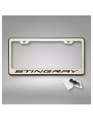 2020-2024 C8 Corvette - Tag Frame Black Stainless Base STINGRAY Style en ligne