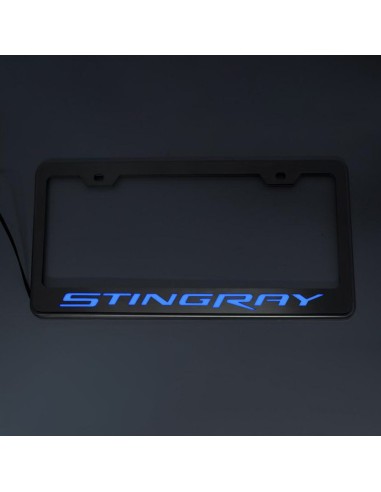 2014-2019 C7 Corvette - License Plate Frame STINGRAY Lettering  - Stainless Steel - LED Les êtres humains sont 