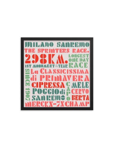 Milano Sanremo Framed Poster solde