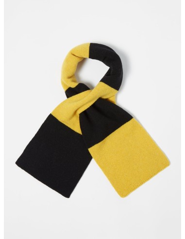 Universal Works Deluxe Football Scarf in Black/Yellow Soft Wool 50-70% off 